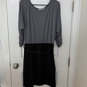 New York & Company Gray and Black Long Sleeve Dress
